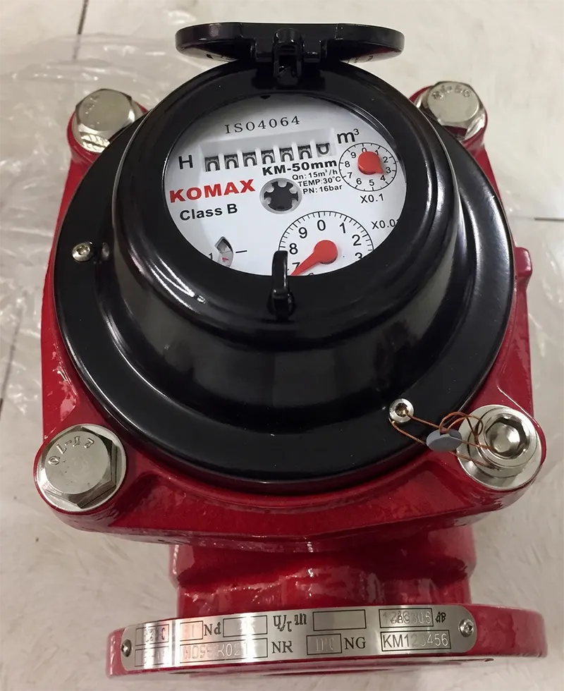Đồng hồ nước nóng Komax lắp bích DN100