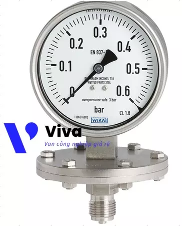 Đồng hồ đo áp suất dạng màng wika.