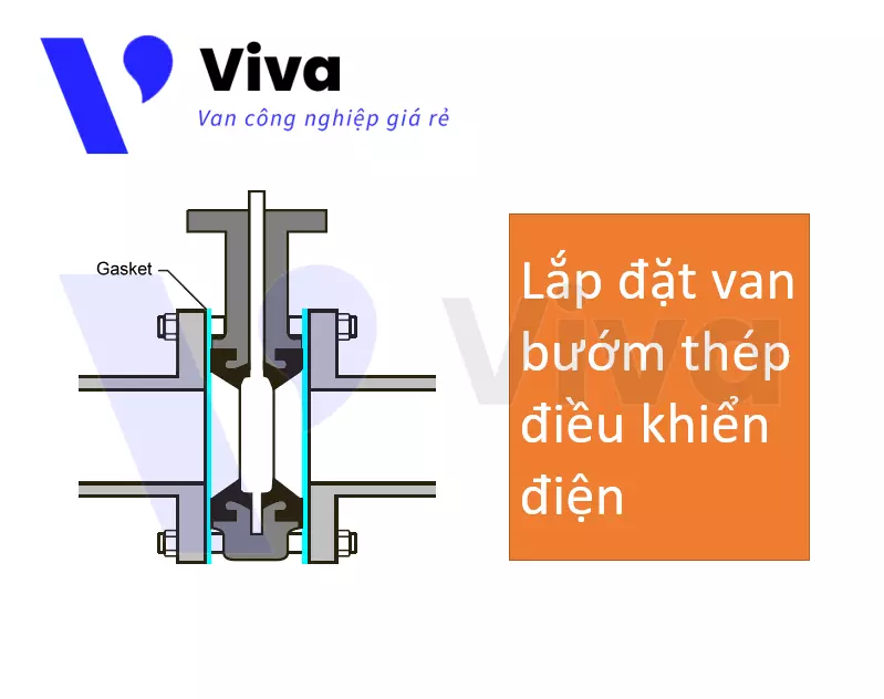 Lắp đặt van bướm thép điều khiển điện