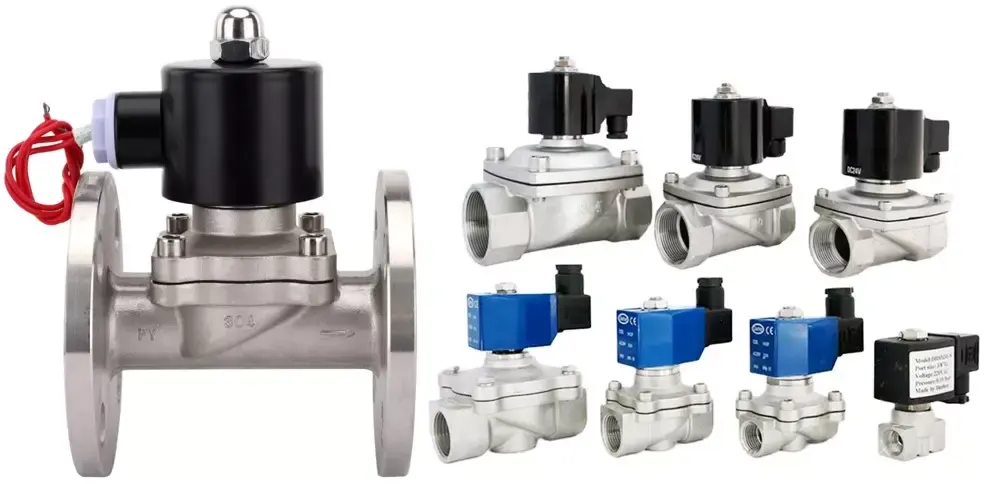 Van điện từ inox mặt bích và van điện từ inox nói ren