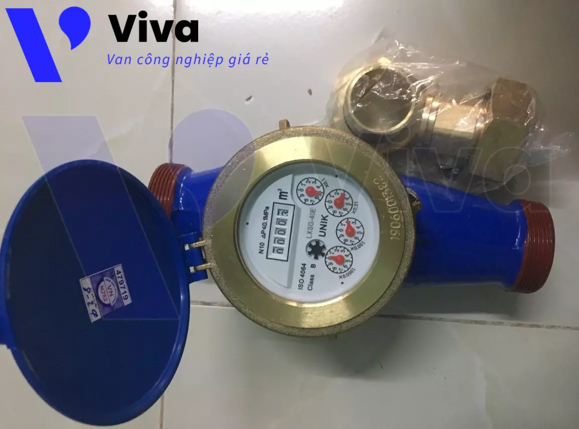 Đồng hồ nước thân gang rắc co đồng Unik