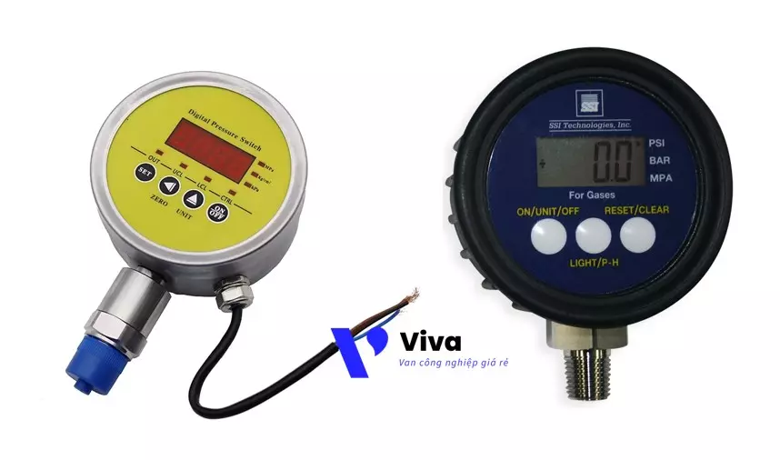 Đồng hồ đo áp suất chân không điện tử dùng pin và nối dây