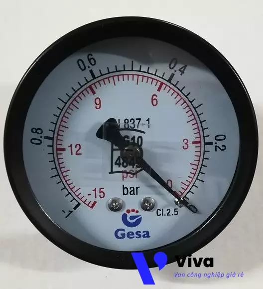 Đồng hồ đo áp suất Gesa vỏ thép chân đồng