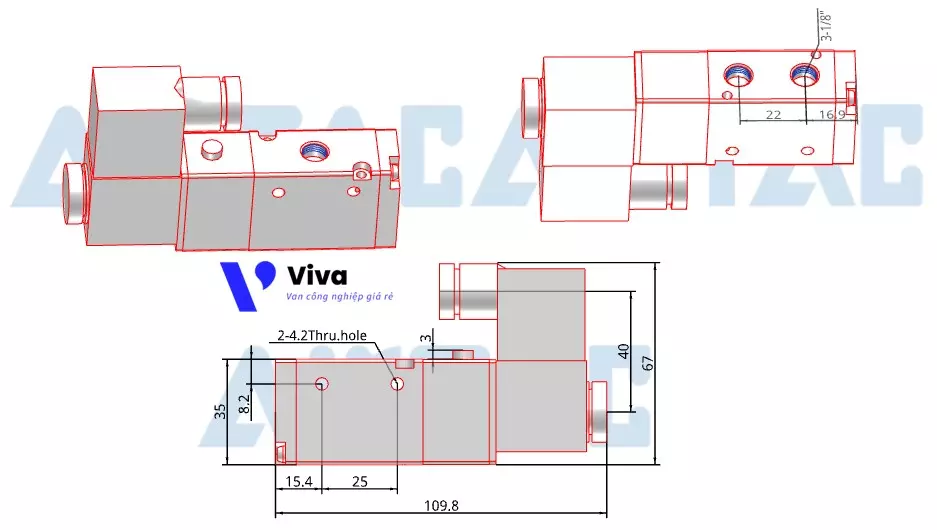Bản thiết kế van điện từ airtac 3V210-06