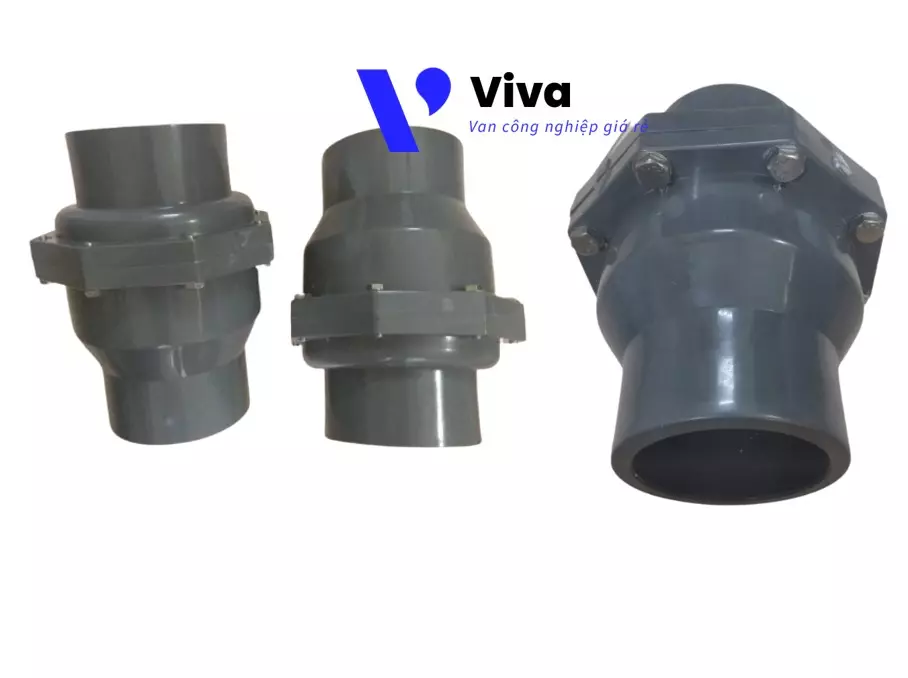 Van 1 chiều lá lật PVC phi 90