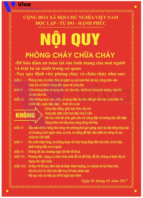 Bảng nội quy PCCC