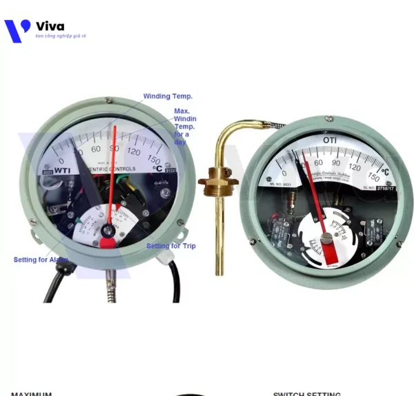 Đồng hồ đo nhiệt độ dầu - cuộn dây máy biến áp