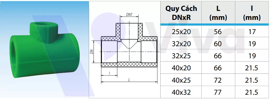 Thông số kỹ thuật tê thu PPR Minh Hòa