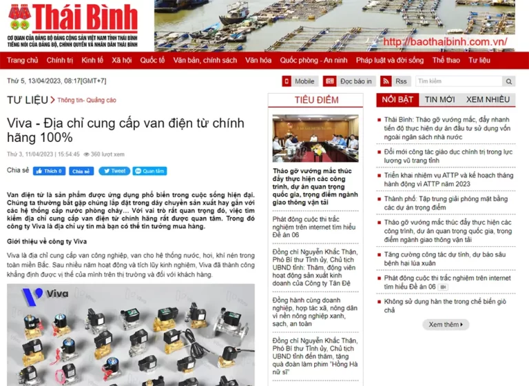Báo Thái Bình nói gì về công ty Viva