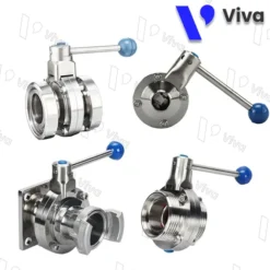 Van bướm inox vi sinh tay rút