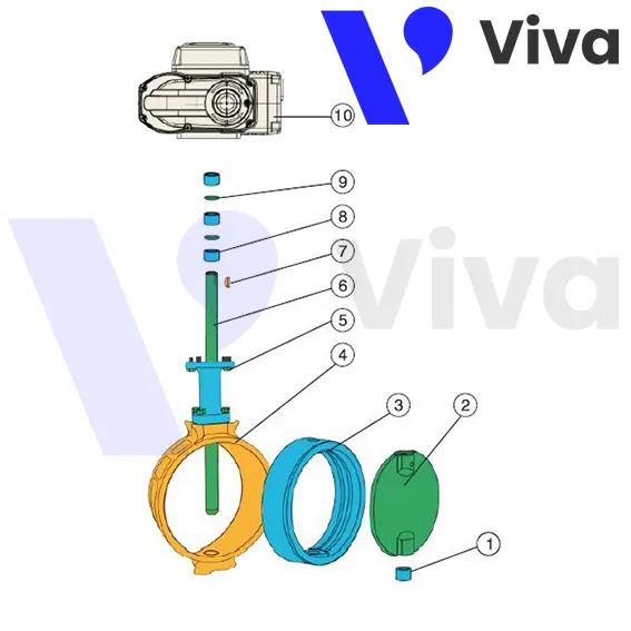 Chi tiết cấu tạo của van bướm điện