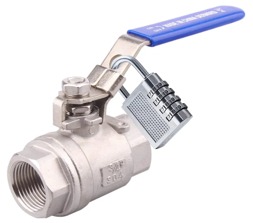 van bi inox có lỗ khóa cố định vị trí đóng mở
