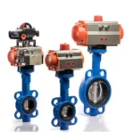 Van bướm gang điều khiển khí nén Wafer