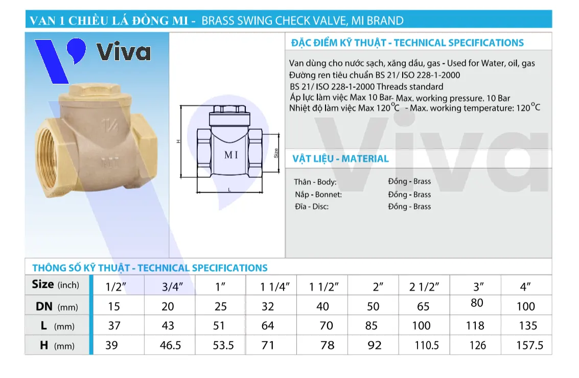 Catalog van 1 chiều lá lật Minh Hòa MI-CSWT