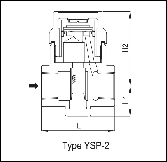 Bản vẽ kích thước bẫy hơi Samyang YSP-2