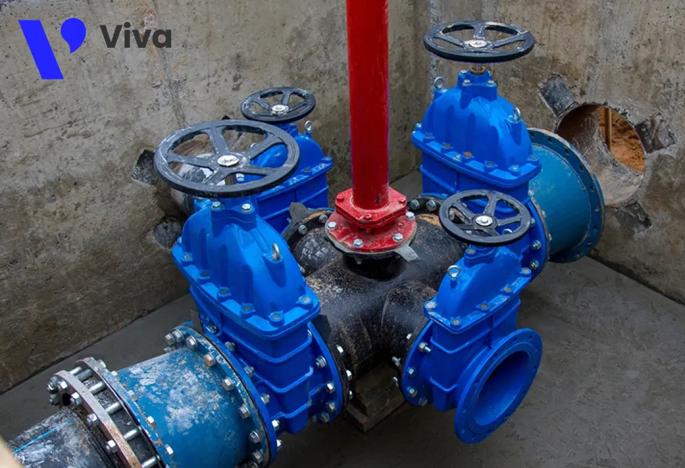 Van cổng AUT do Viva cung cấp được lắp đặt trong hố van trên đường ống cấp nước ngầm