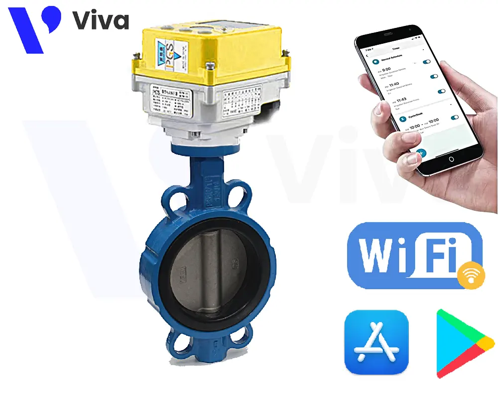 Van bướm gang điện điều khiển từ xa bằng wifi EM-Flow