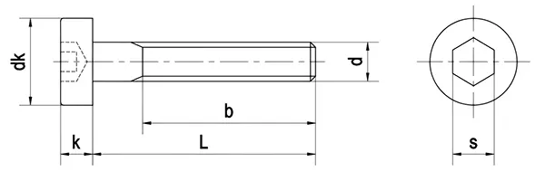 Bu lông lục giác chìm đầu trụ - Tiêu chuẩn DIN 912 - ISO 4762