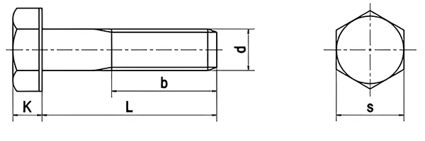 Bu lông lục giác ngoài ren lửng - Tiêu chuẩn DIN 931 - ISO 4014