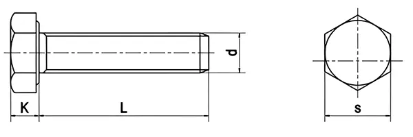 Bu lông lục giác ngoài ren suốt - Tiêu chuẩn DIN 933 - ISO 4017