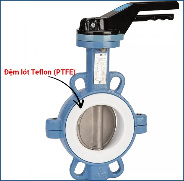 Đệm lót PTFE trên van bướm