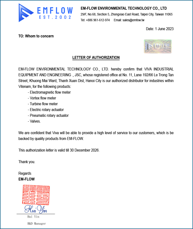 EM-Flow letter of authorization