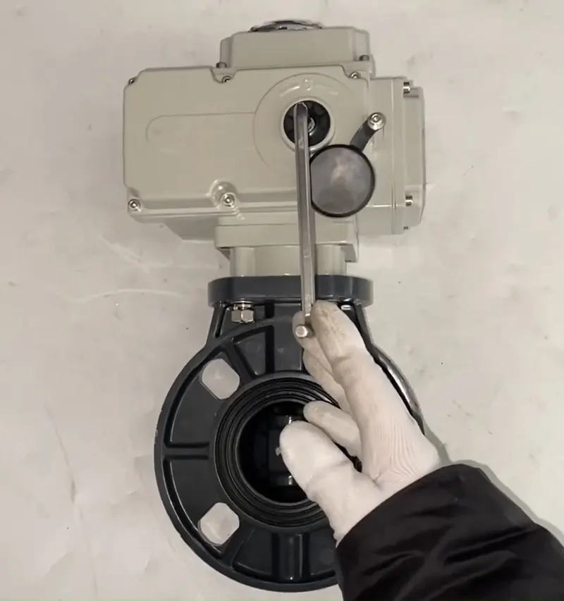 Cách đóng mở van bướm điện bằng tay quay khi mất điện