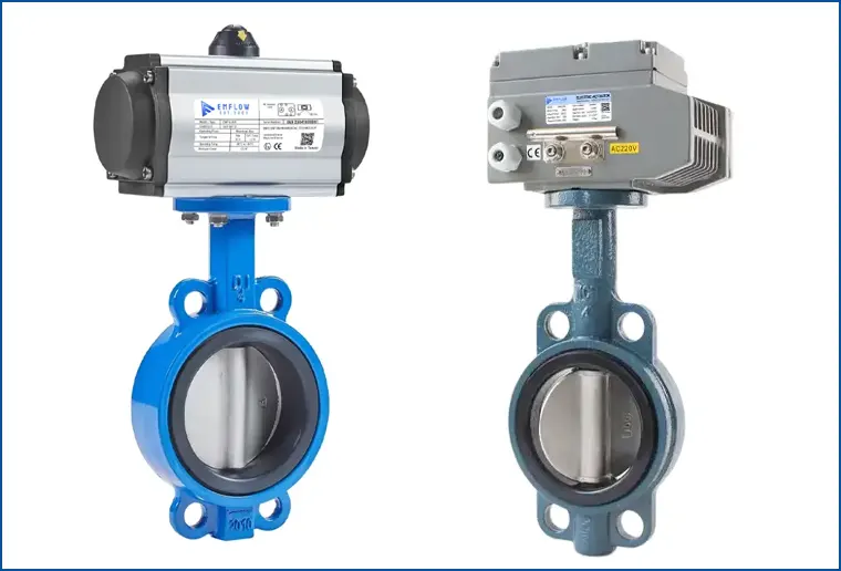 Van bướm điều khiển điện và khí nén EM-Flow