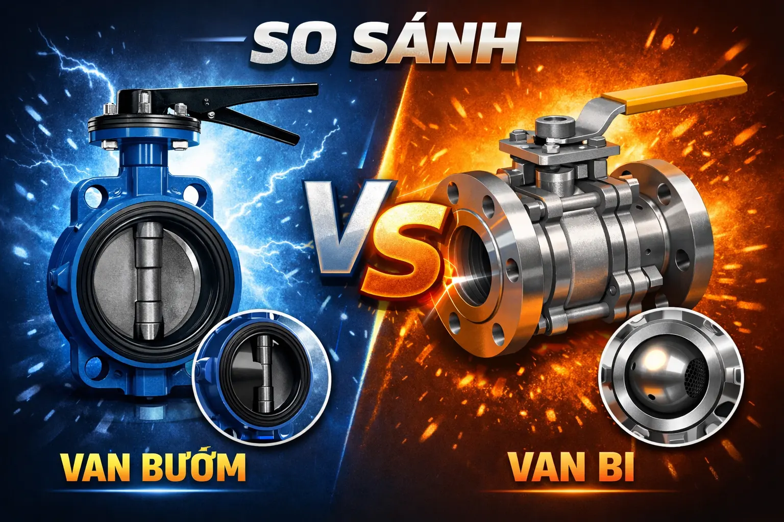 so sánh van bướm và van bi